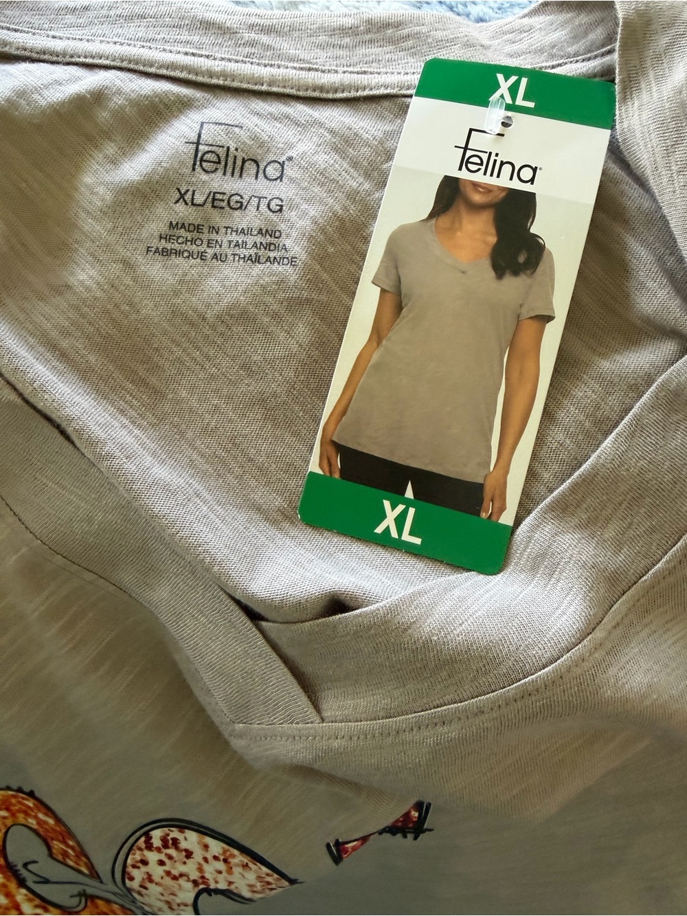 Light Brown V‑Neck 'COZY' Graphic Tee with Autumn Lettering - Picture 4 of 4